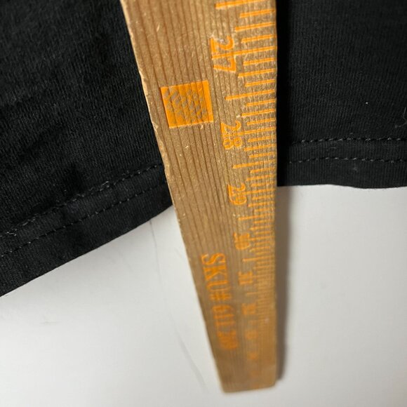 NYC Vintage 1990s Black V-Neck T-Shirt Fruit of the Loom S Unisex Fit - Picture 8 of 14